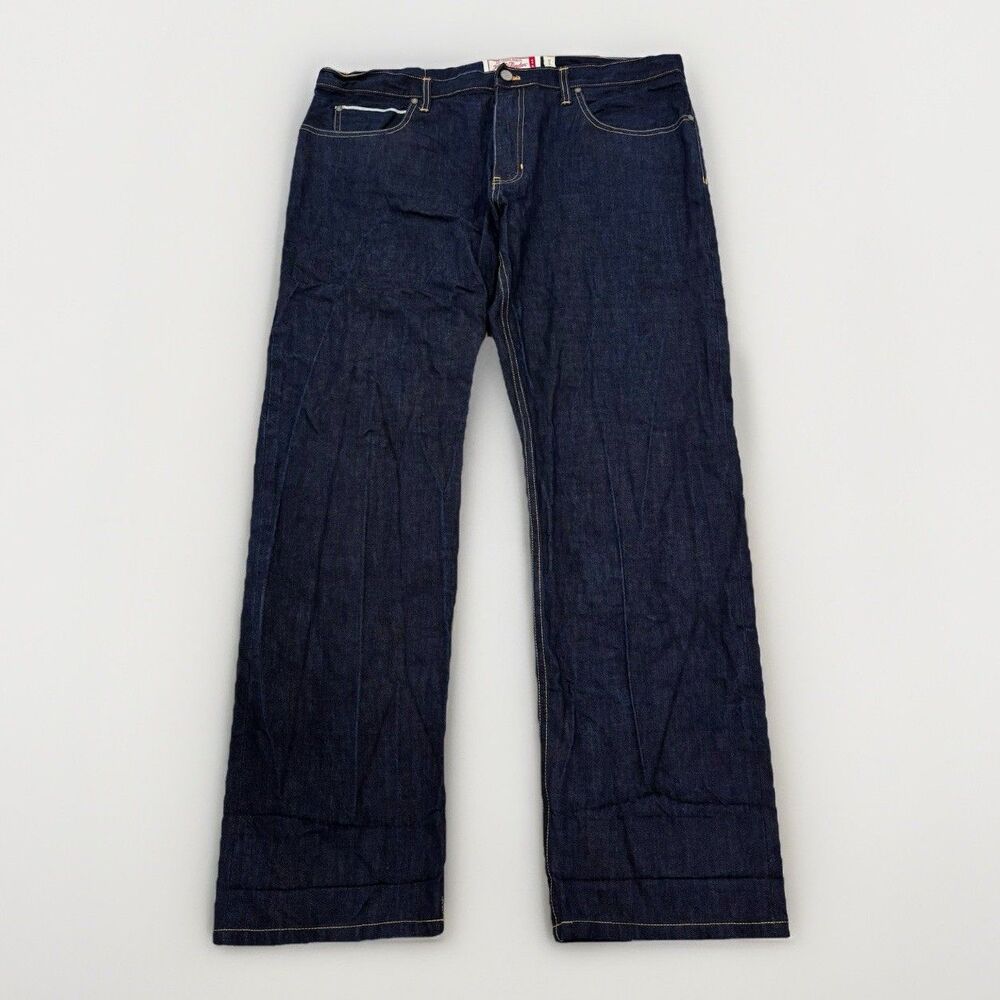 Flint And Tinder Selvedge Jeans Mens Size 40x33 Classic Fit Dark Blue Denim